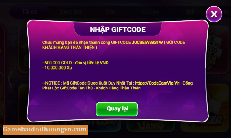 Những điều kiện để có thể nhận được Gift Code của cổng game Gamvip