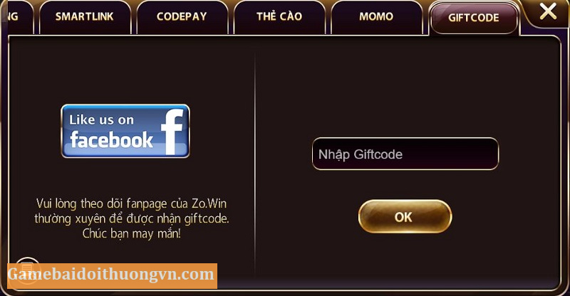 Cược thủ nên theo dõi fanpage của cổng game để nhận được giftcode