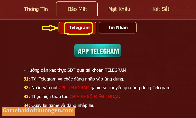 Thực hiện xác thực số điện thoại chính chủ thông qua Telegram