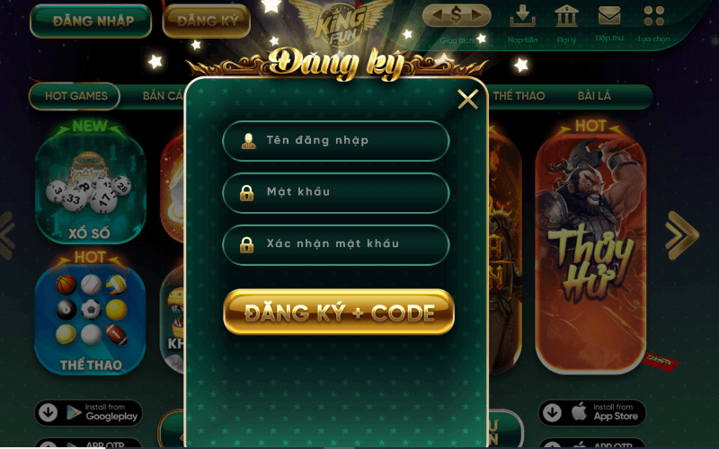 Cách thức đăng ký cổng game bài King Fun
